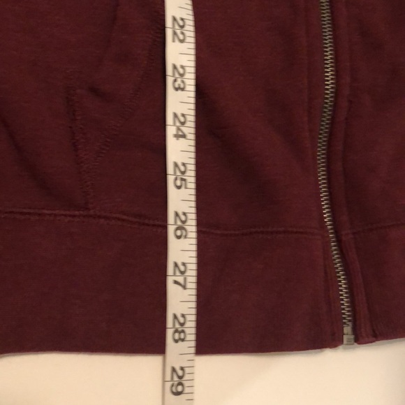 Abercrombie Spell Out Burgundy Zip Up Hoodie M - Picture 10 of 11